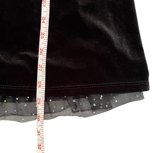 Knit Works Girls 12 Black Velvet Dress Pearl Lace Collar Holiday Party Outfit - Picture 8 of 13